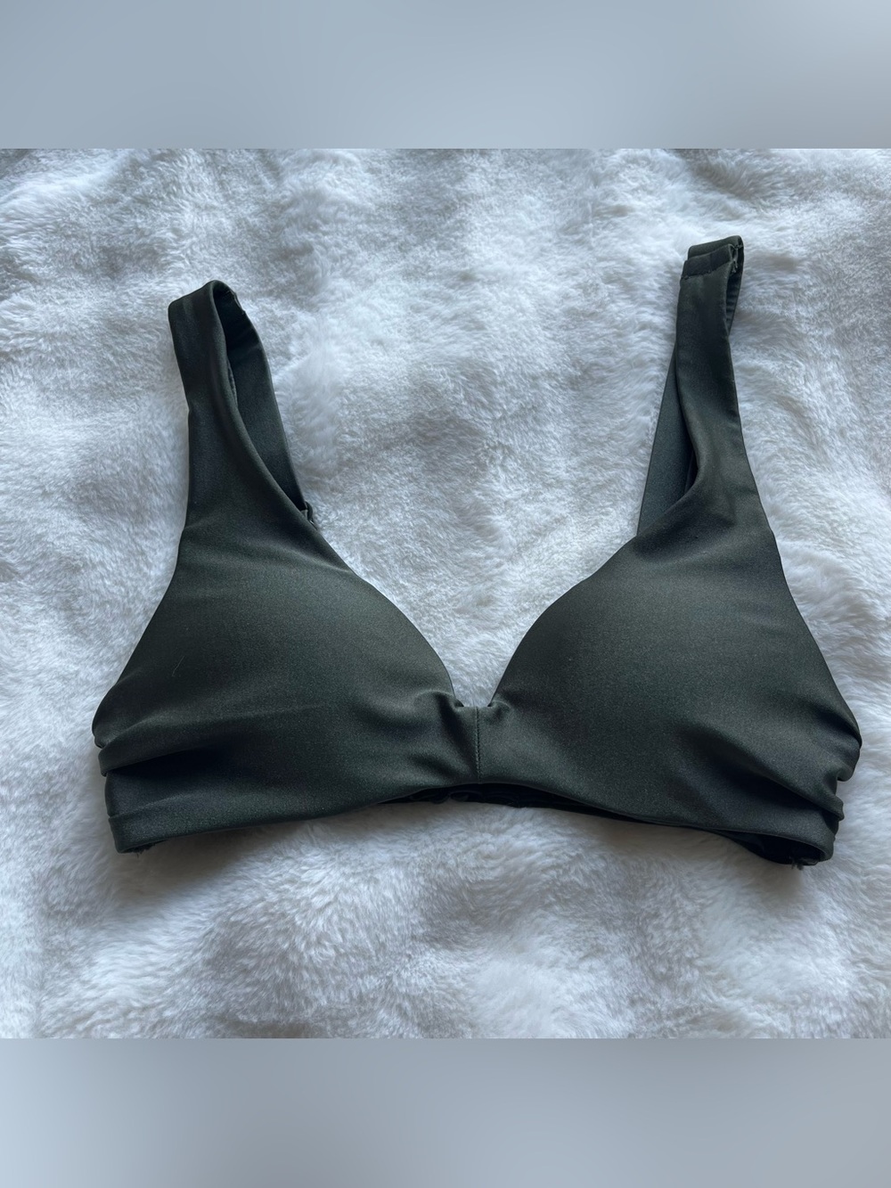 Olive Green Push-up Bikini Top Summer Sweetheart Neckline